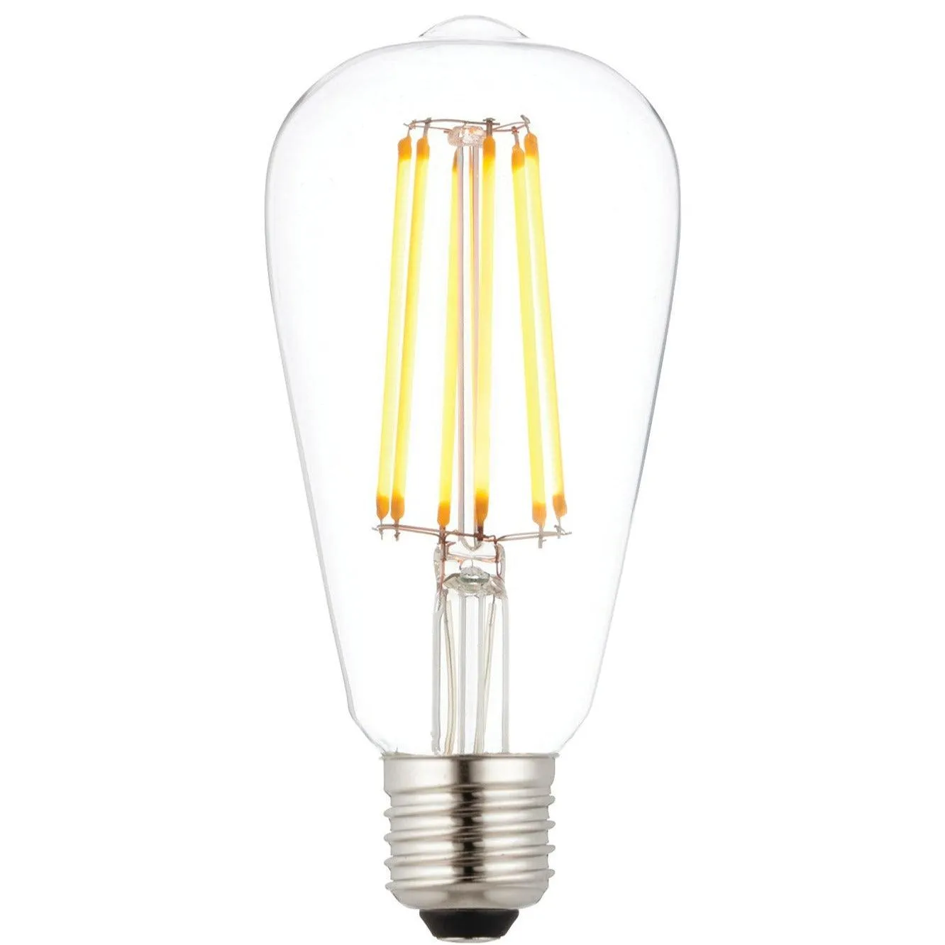 10 X E27 LED 6w Filament Clear Pear Shaped Dimmable Light Bulb