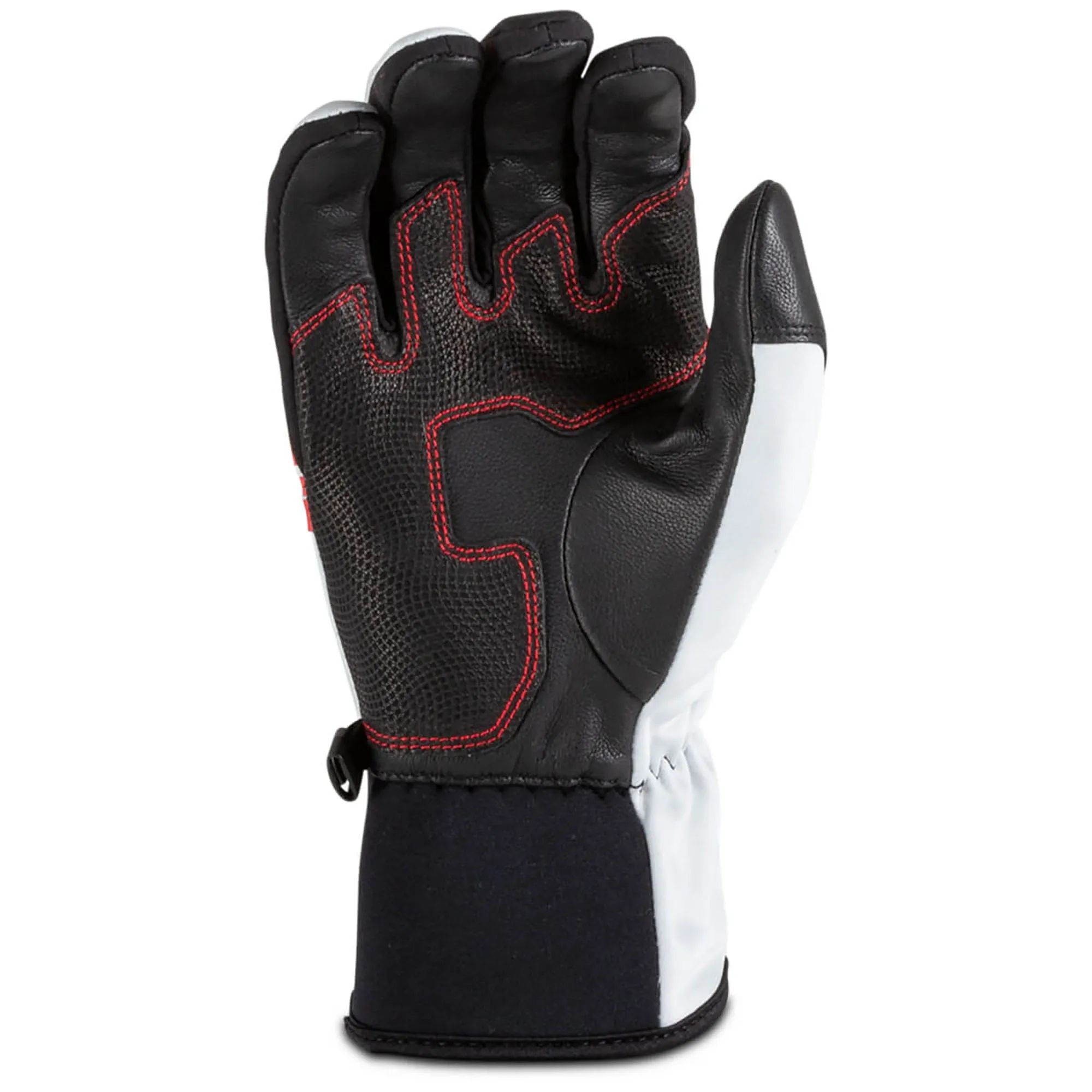 509  Factor Pro Snowmobile Gloves Leather Windproof Neoprene Cuff Racing Red