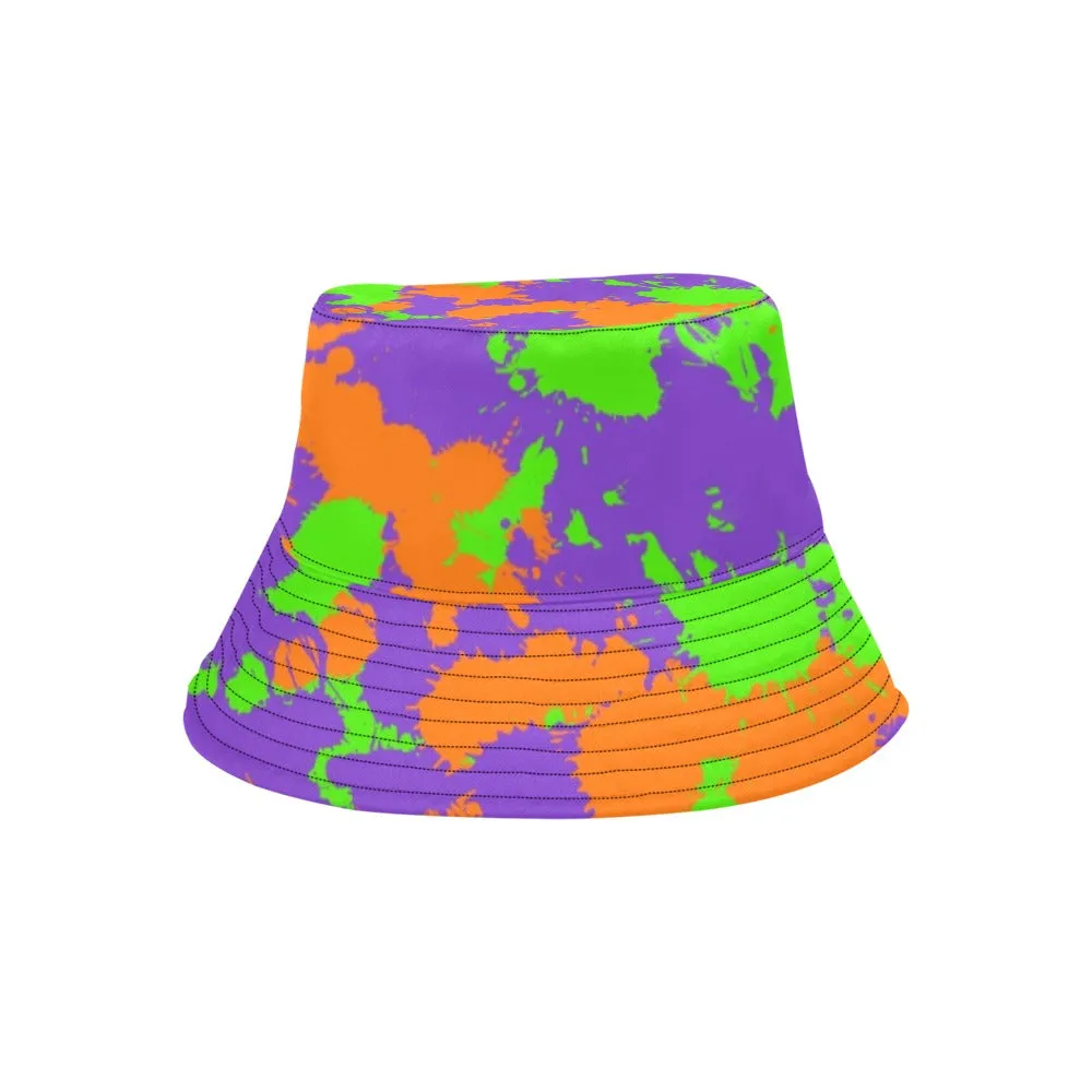 90s Kid Green, Purple and Orange Slime Splatter Bucket Hat