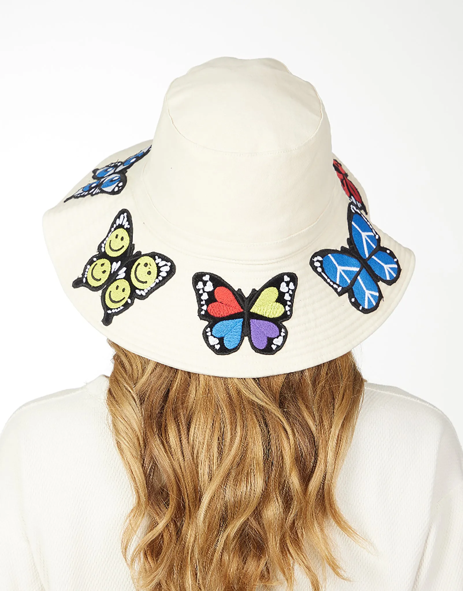 Adina Bucket Hat w/ Butterfly Patches