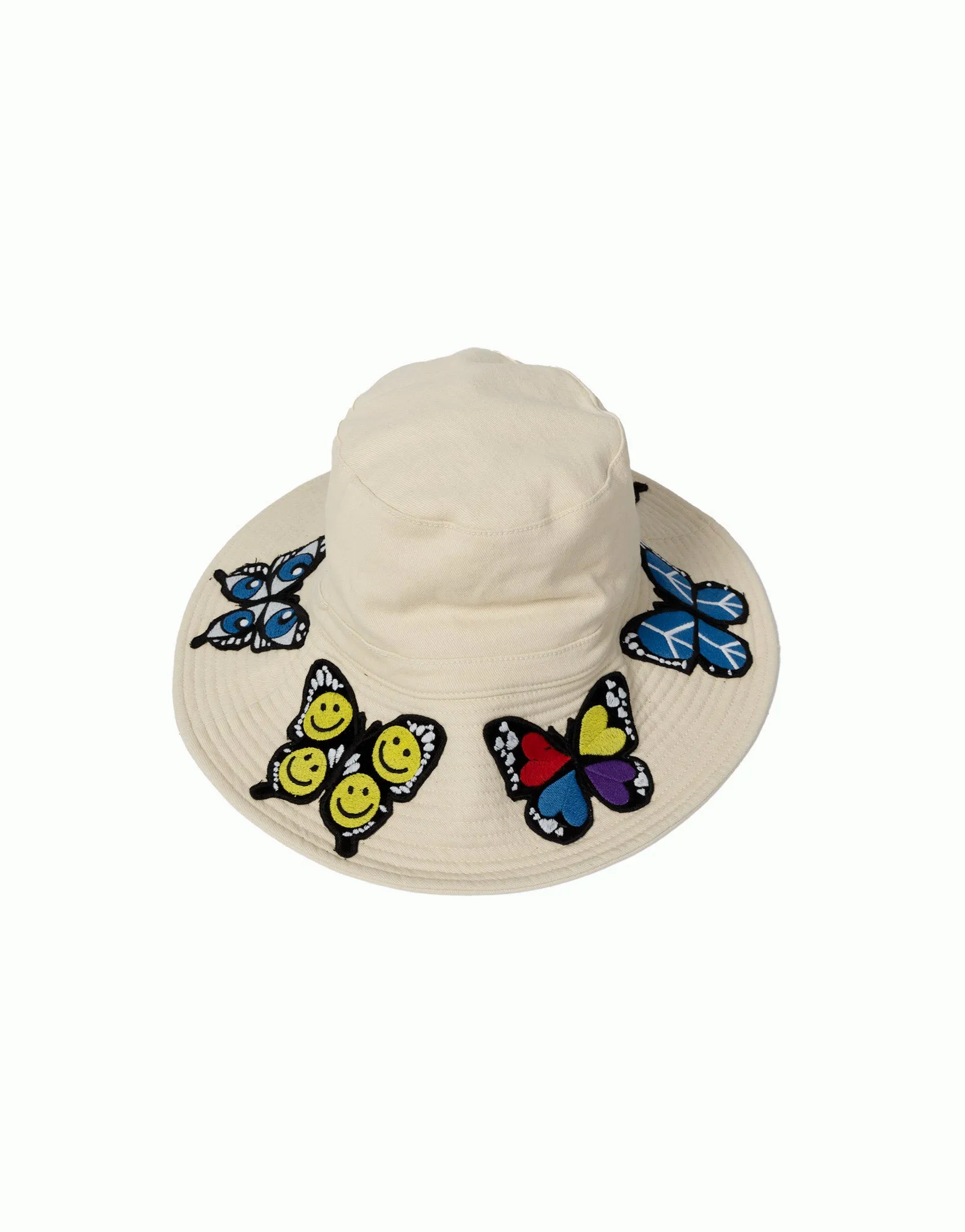 Adina Bucket Hat w/ Butterfly Patches