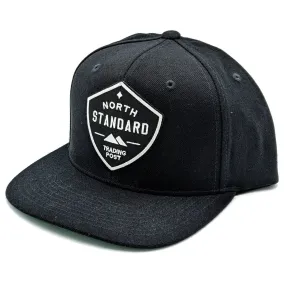 Adult Shield Snapback Hat - Black w/Black Patch