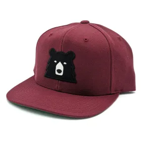 Adult Snapback Hat - Maroon w/Black Bear