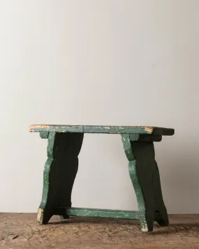 Antique Green Painted Farm Stool