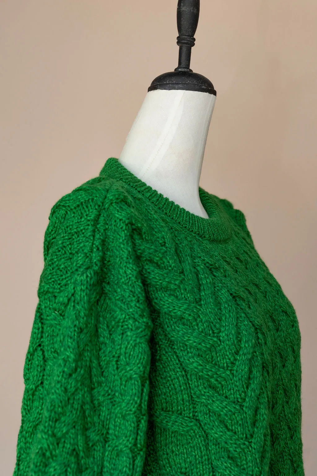 Aran - Unisex Crew Neck Sweater - Emerald green