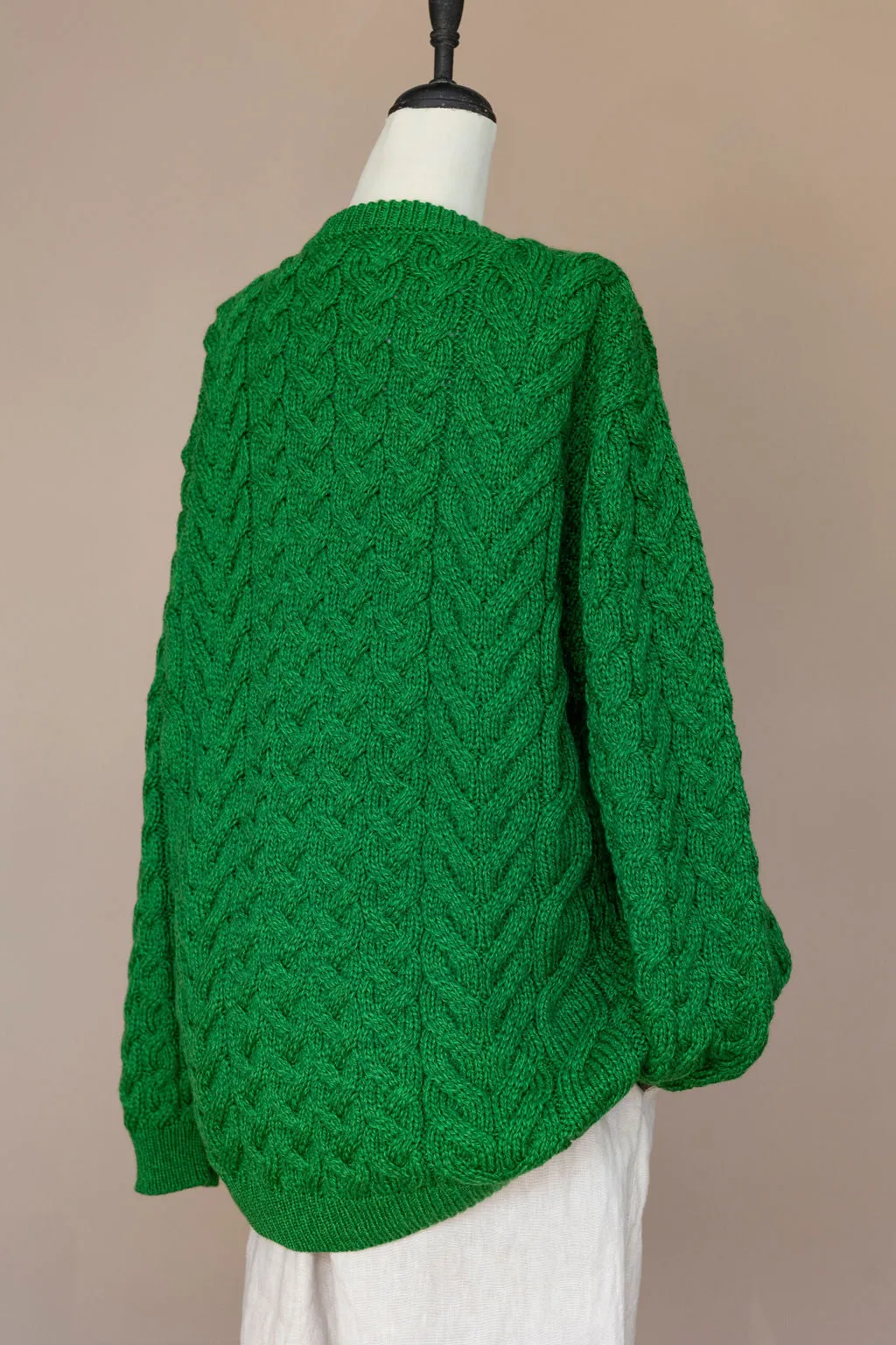 Aran - Unisex Crew Neck Sweater - Emerald green