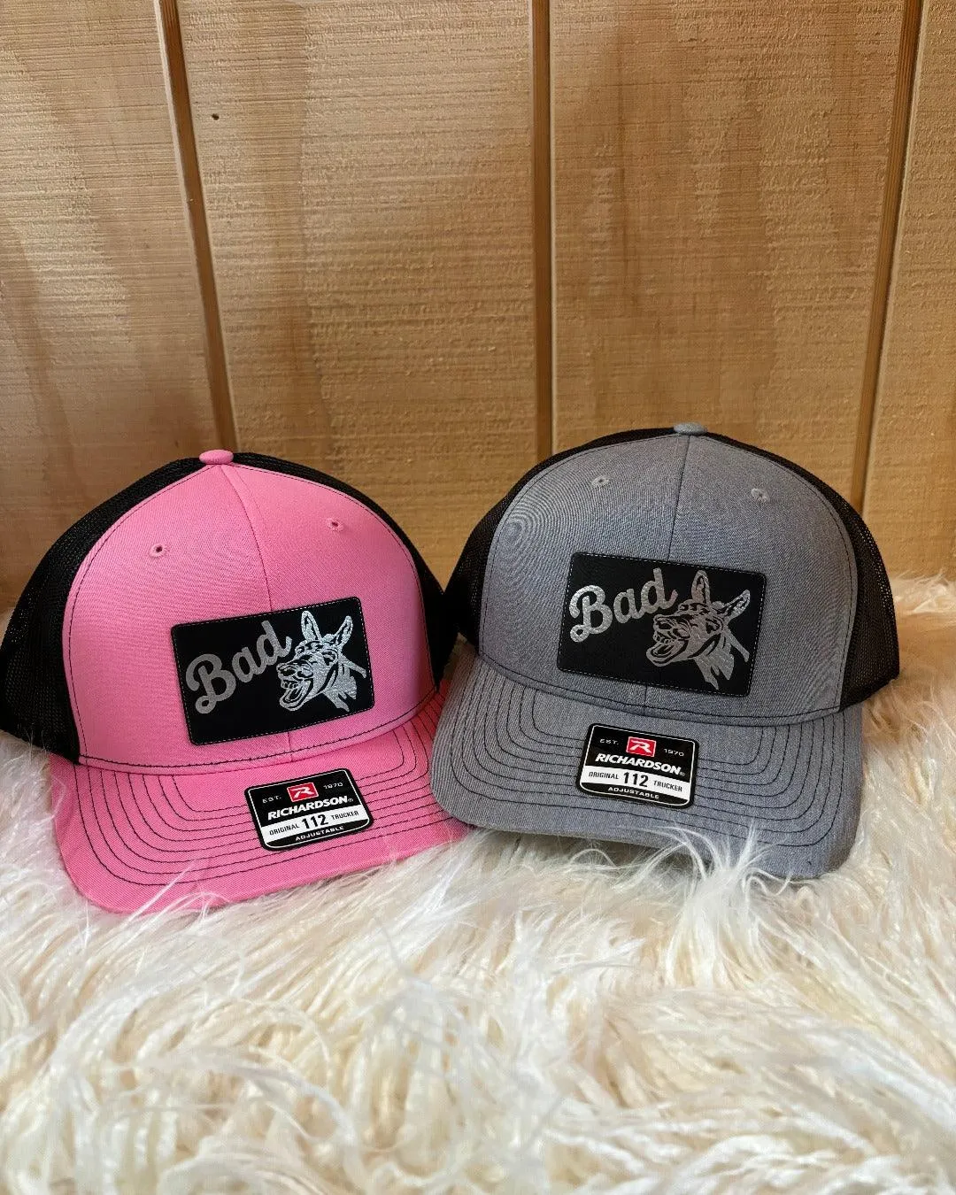 Bad A** Trucker Snap Back Ball Cap PNKBLK2  BLKBLK2