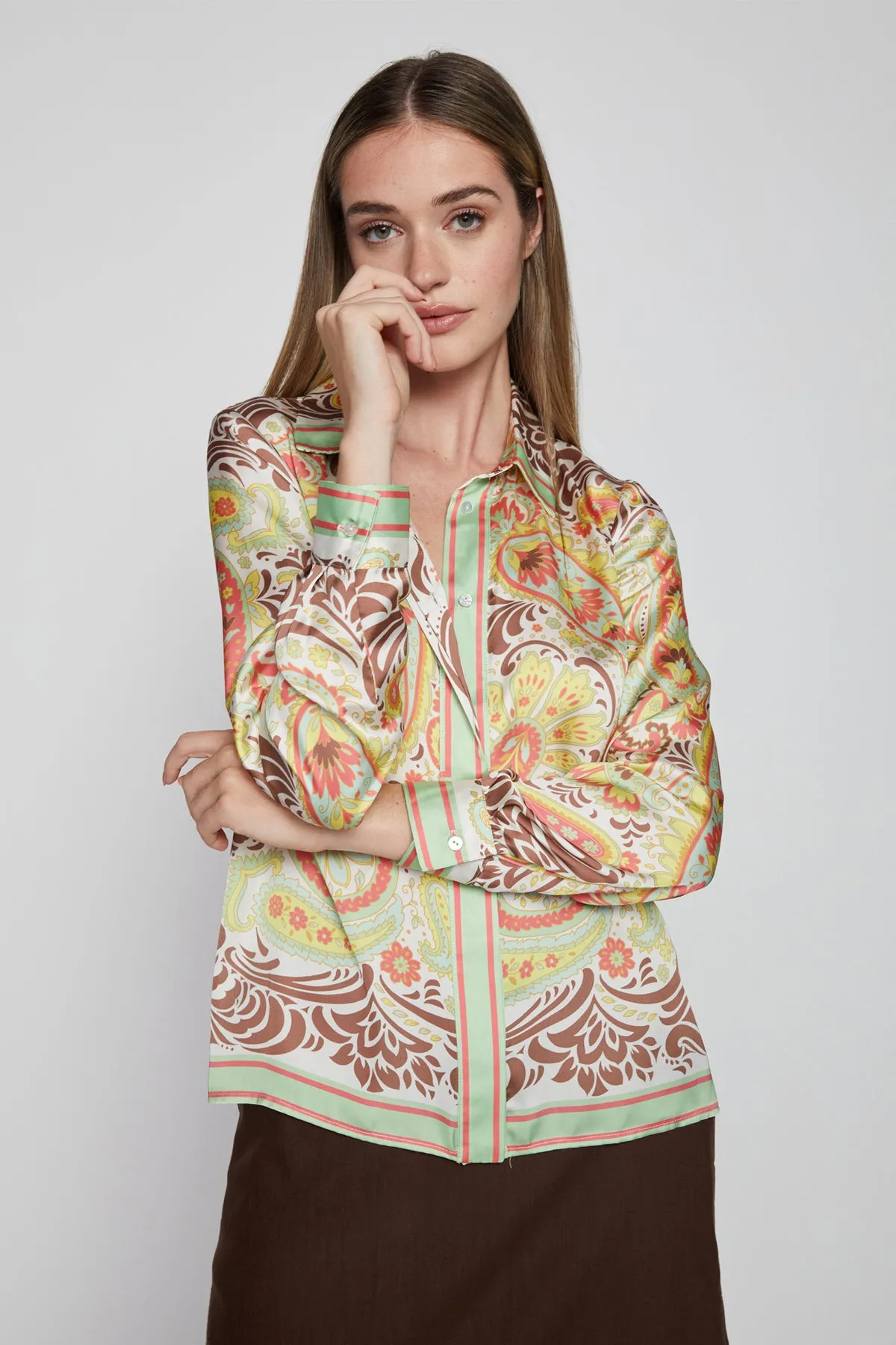 Bailey 44 Leni Print Top in Scarf Print