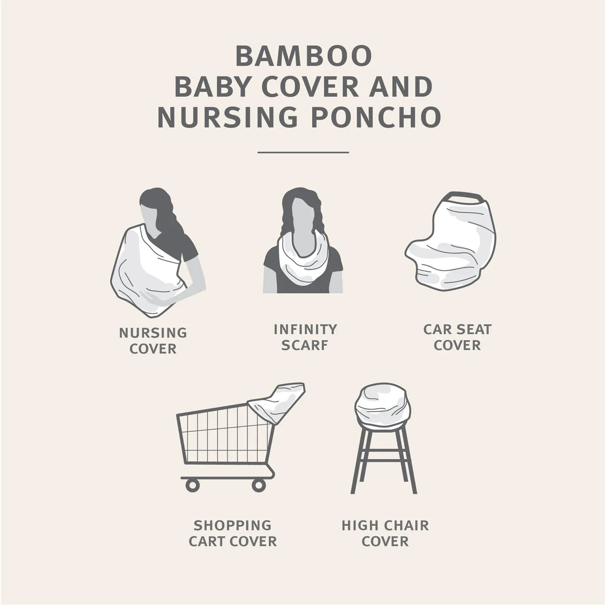 Bamboo Baby Cover & Nursing Poncho (Woodland Frolic Print)