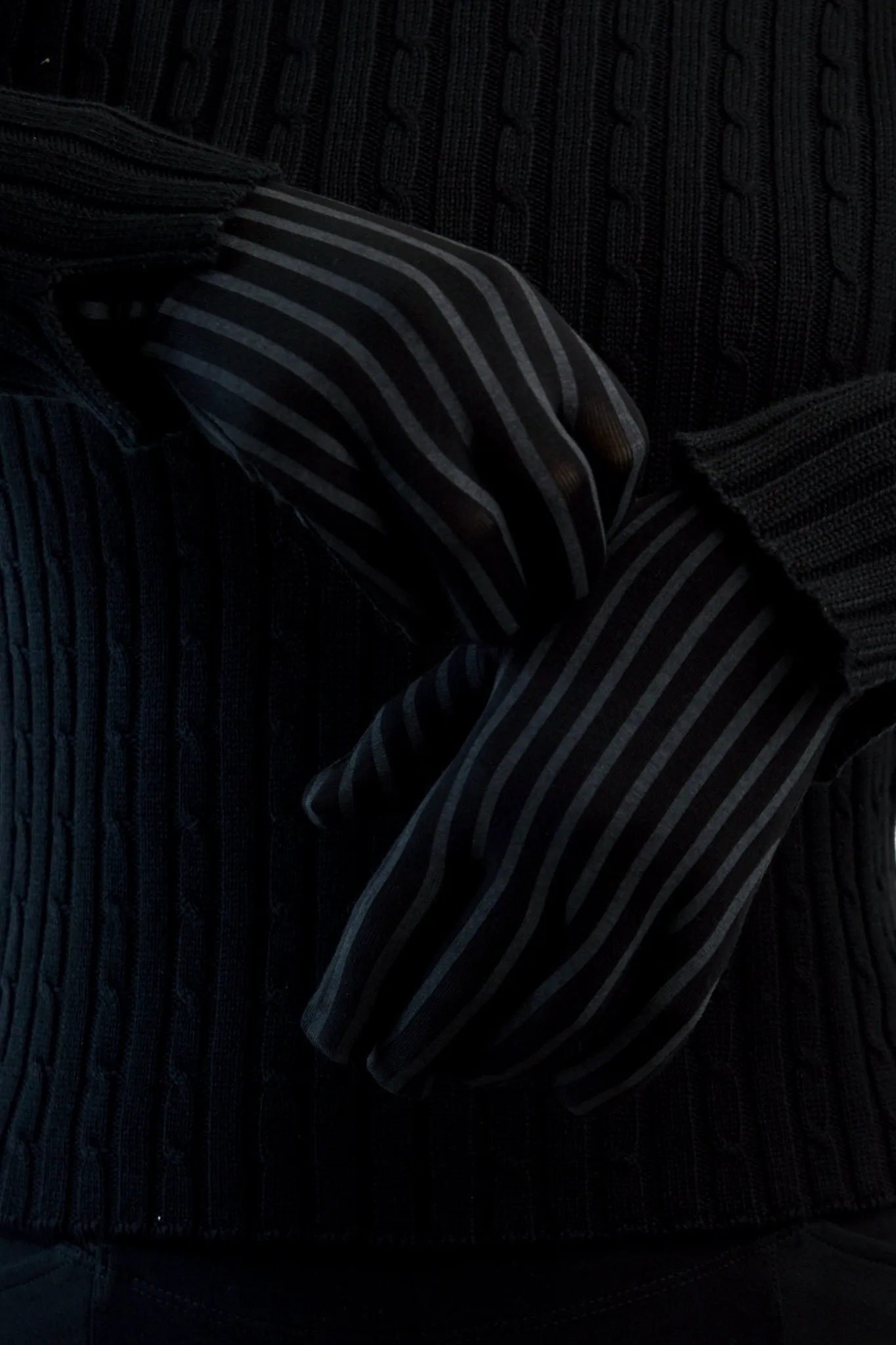 Bamboo Gloves, Blk/Grey Stripe