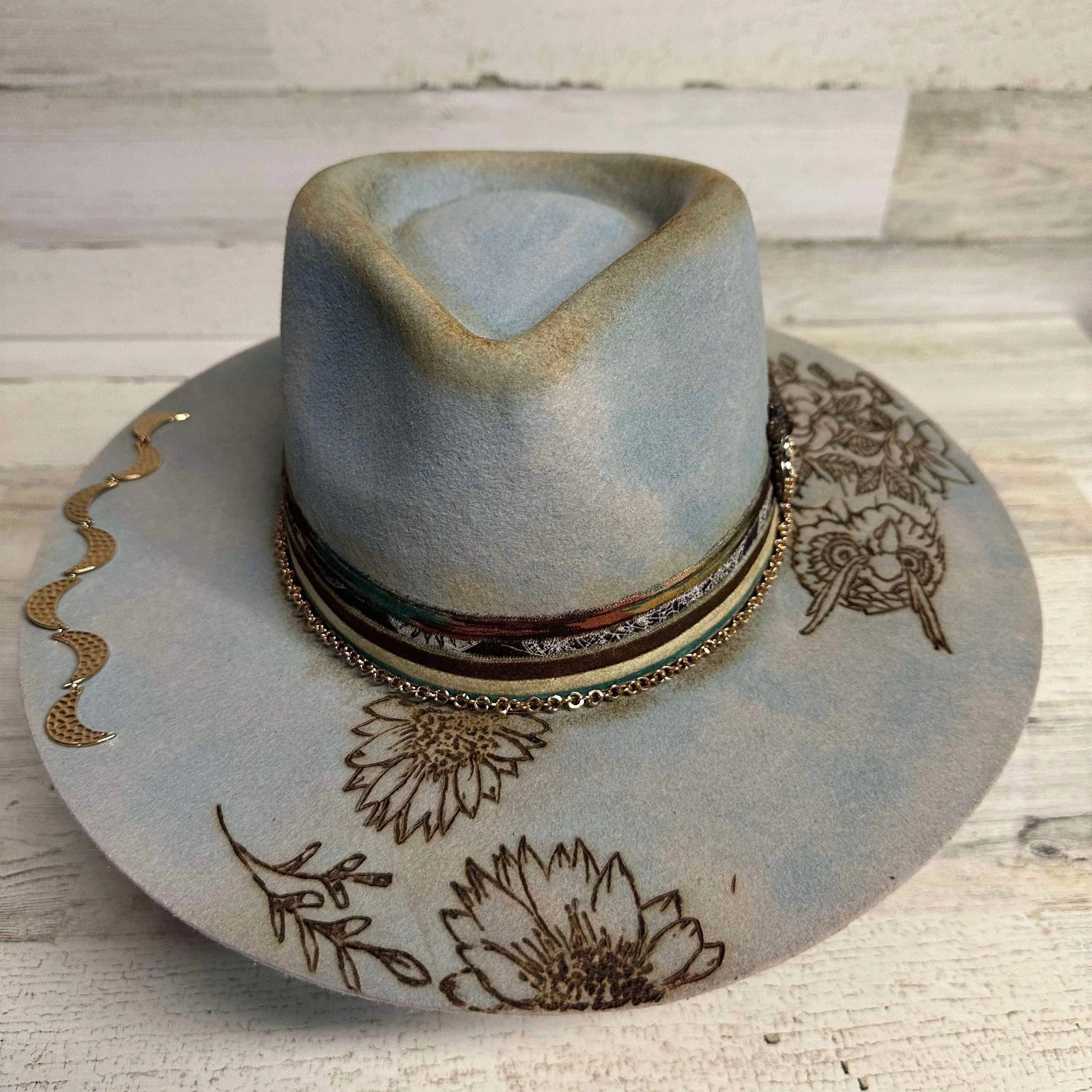 Barefoot Blue Jean Cowboy Custom Burned - Blue| Bourbon Cowgirl