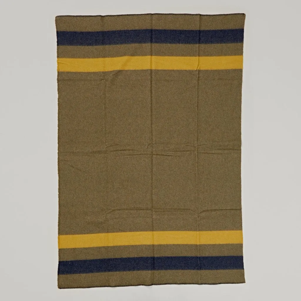 BASSHU WOOL WOVEN BLANKET - KHAKI