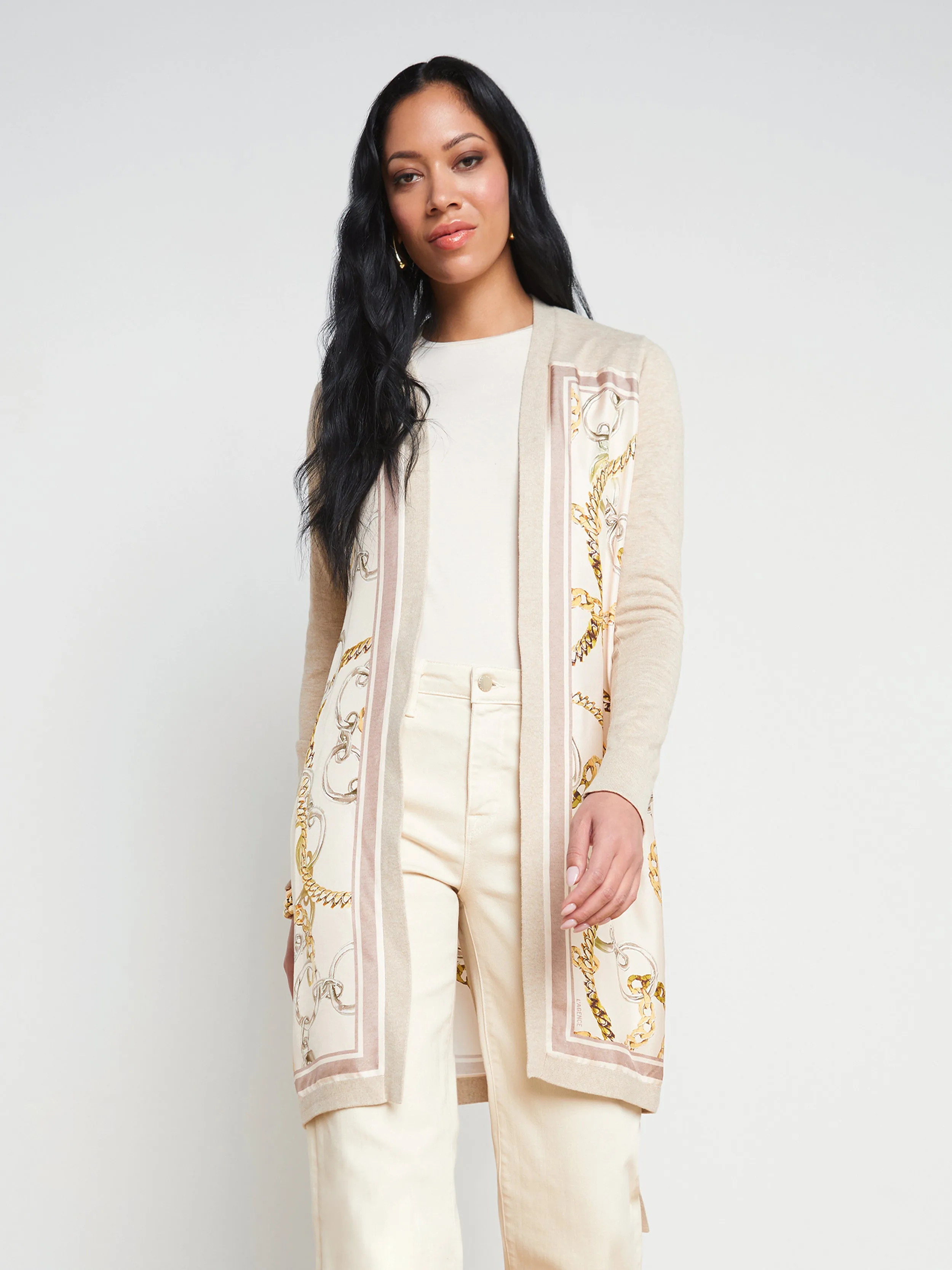 Beverly Silk Panel Cardigan