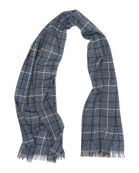 Black & Blue Glencheck Cashmere Scarf