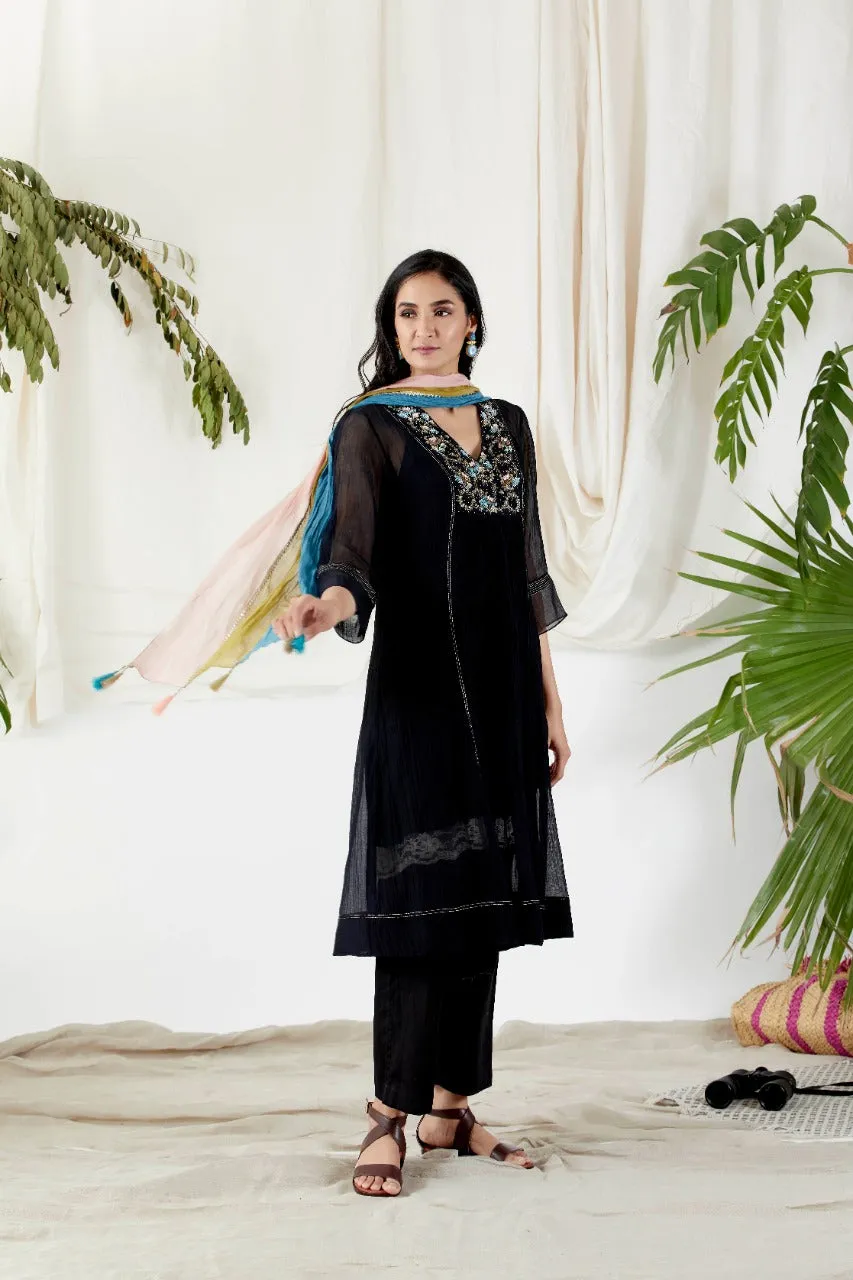 BLACK KURTA SETS