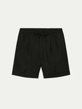 Black Linen Seaside Shorts