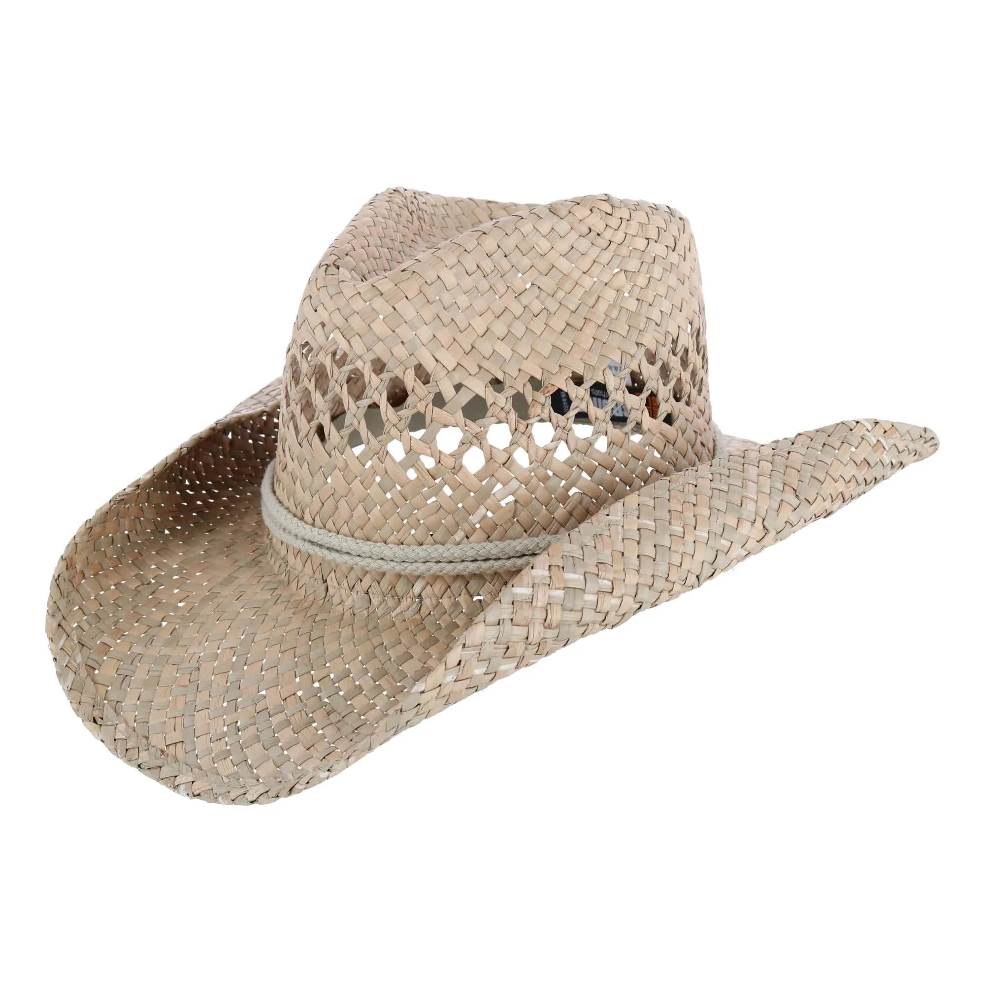 Broner Carson City Vented Seagrass Western Hat with Adjustable Chin Cord