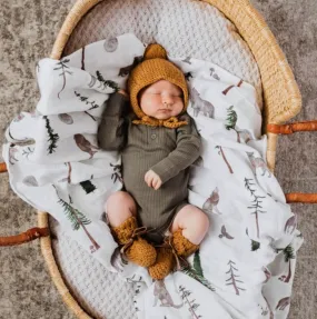 Bronze Bonnet Bootie Set