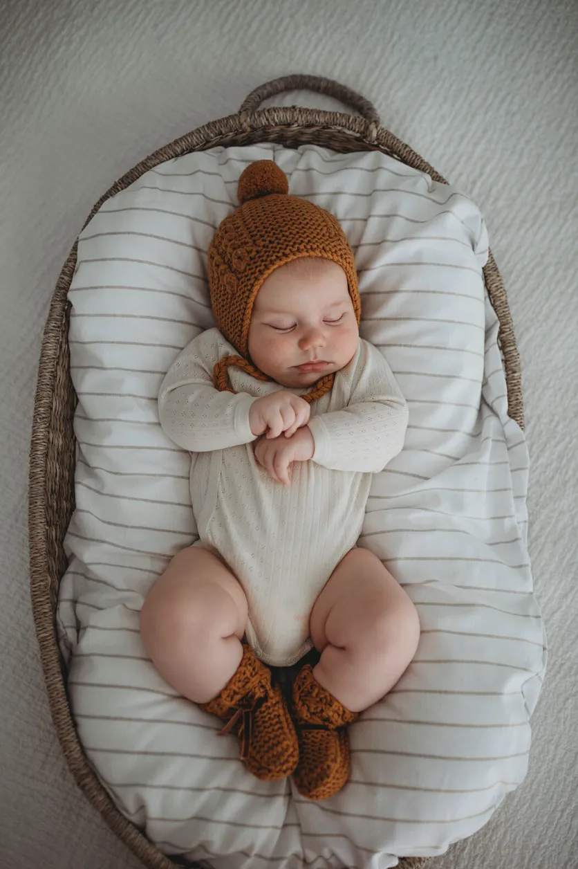 Bronze Bonnet Bootie Set