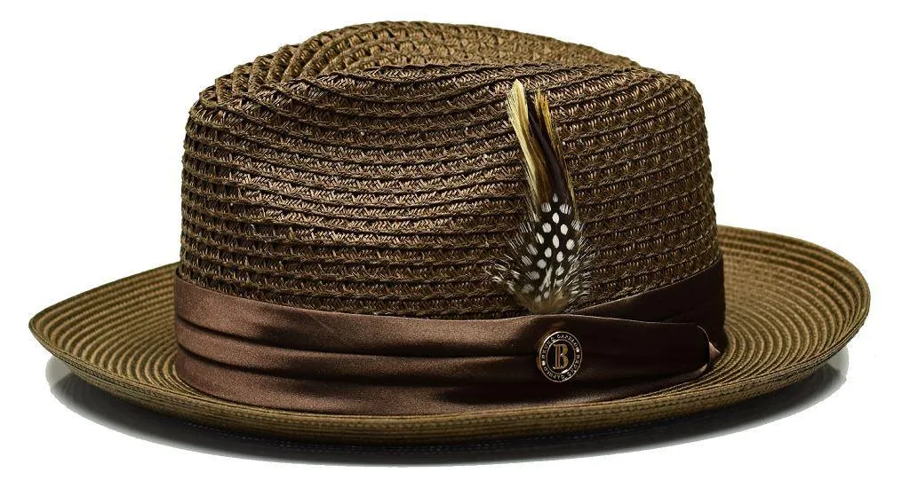 Brown Fedora Braided Straw Hat