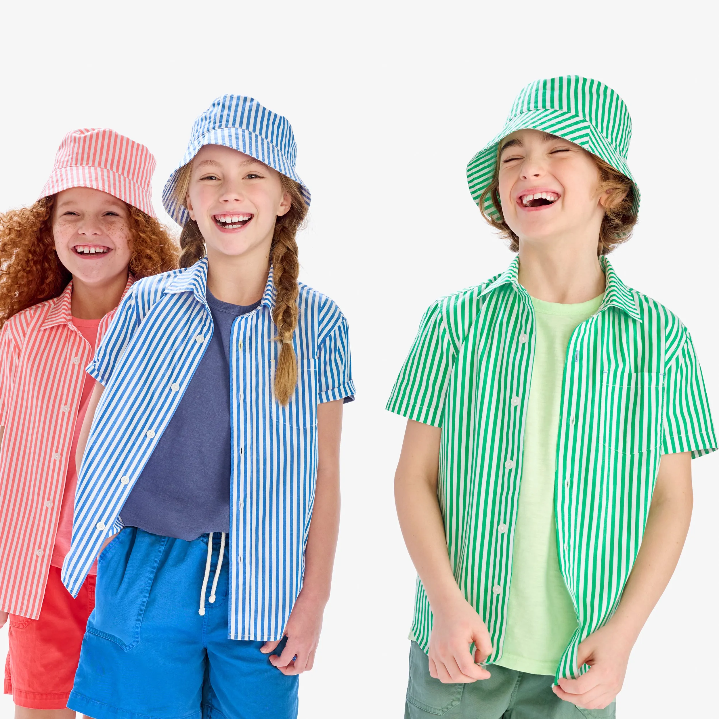 Bucket hat in stripe