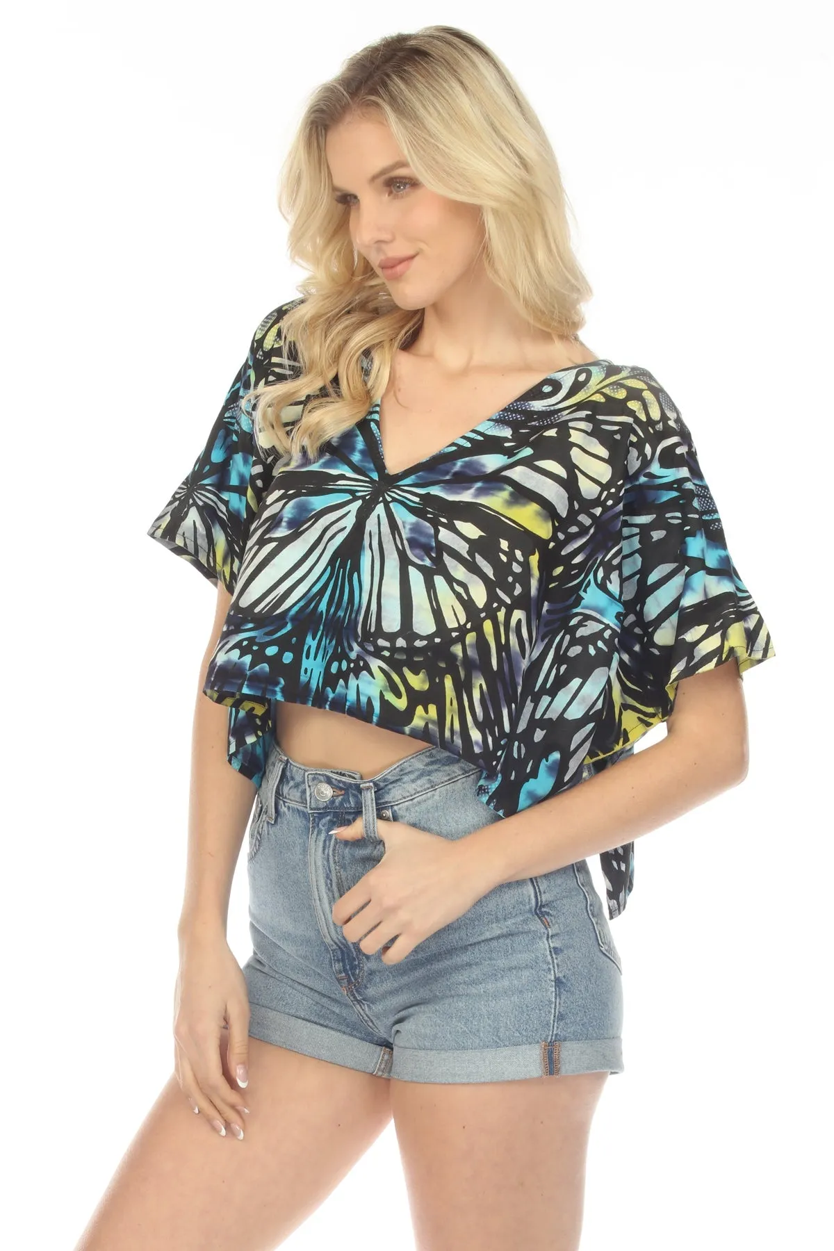 Butterfly Tie-dye Scarf Crop Top