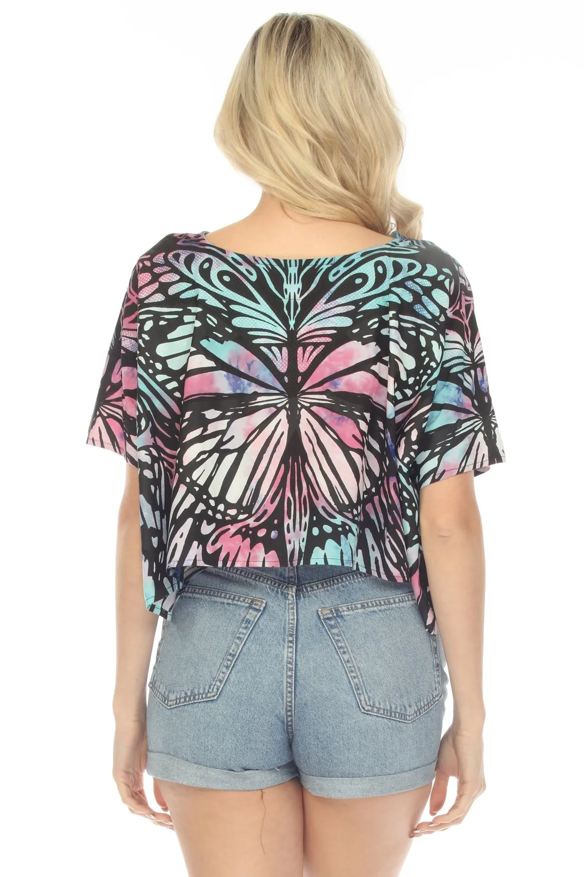 Butterfly Tie-dye Scarf Crop Top