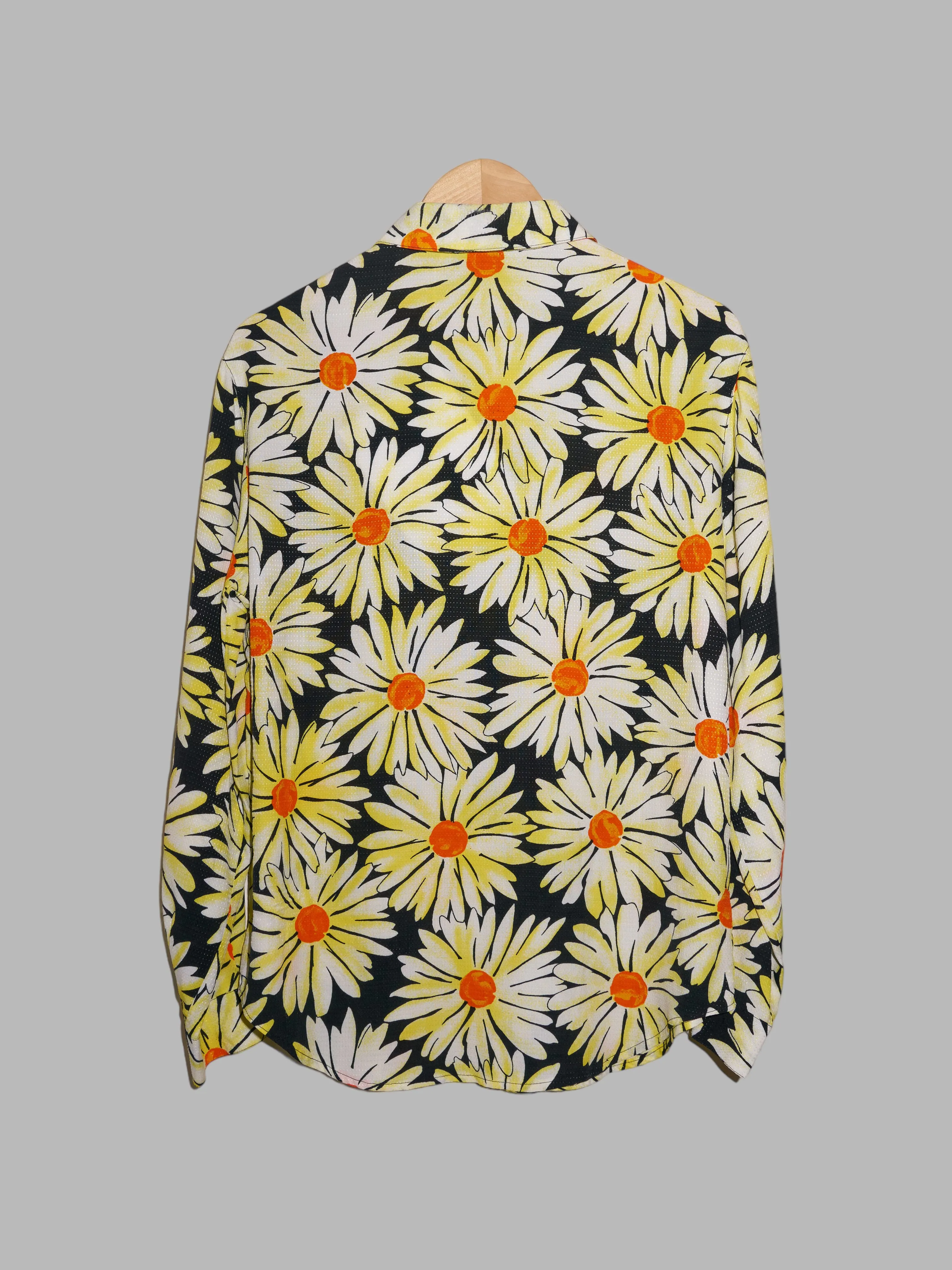 Byblos Blu 1990s yellow and black sunflower print shirt