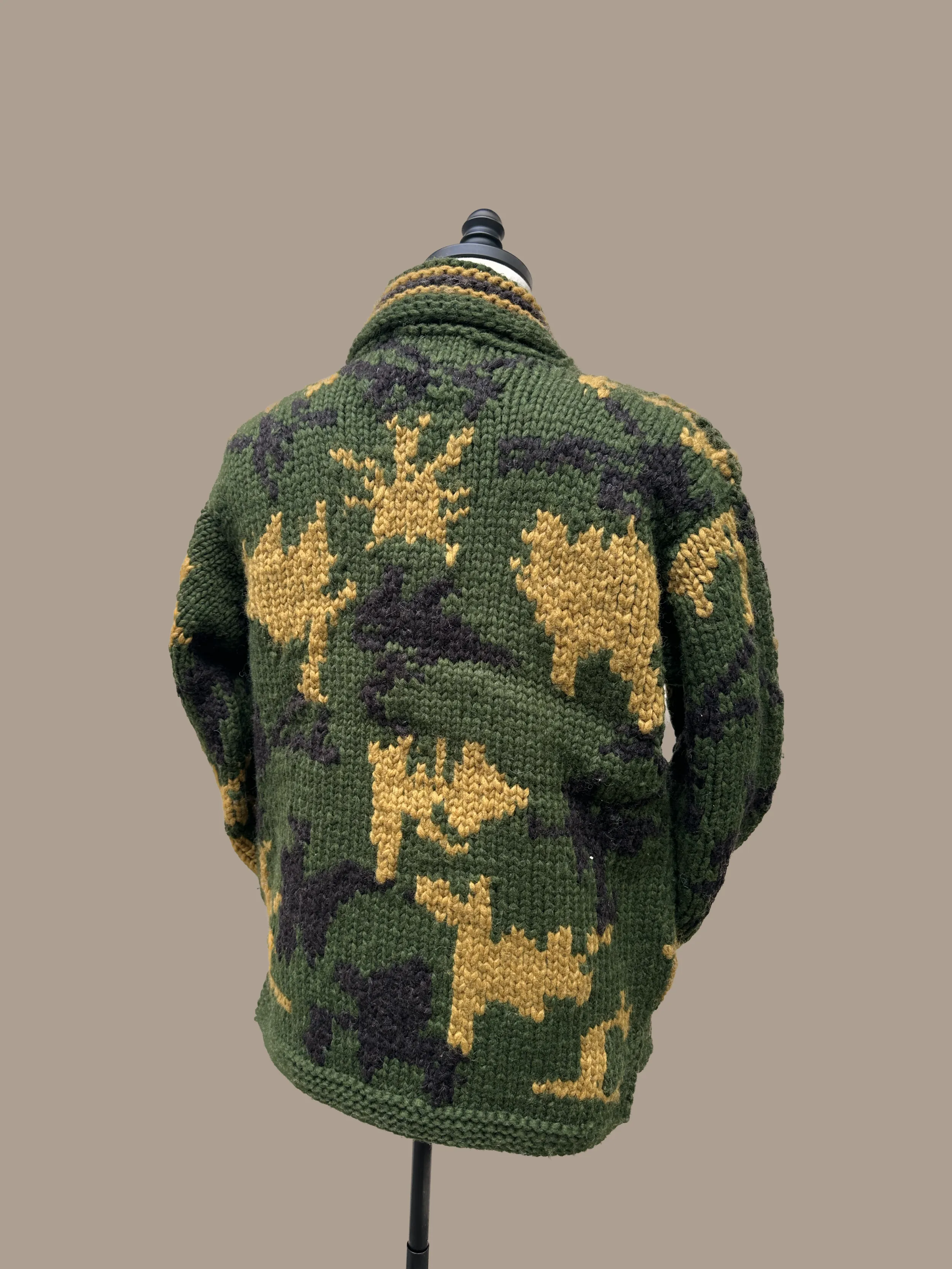 Canadian Knit Sweater - Green/Yellow