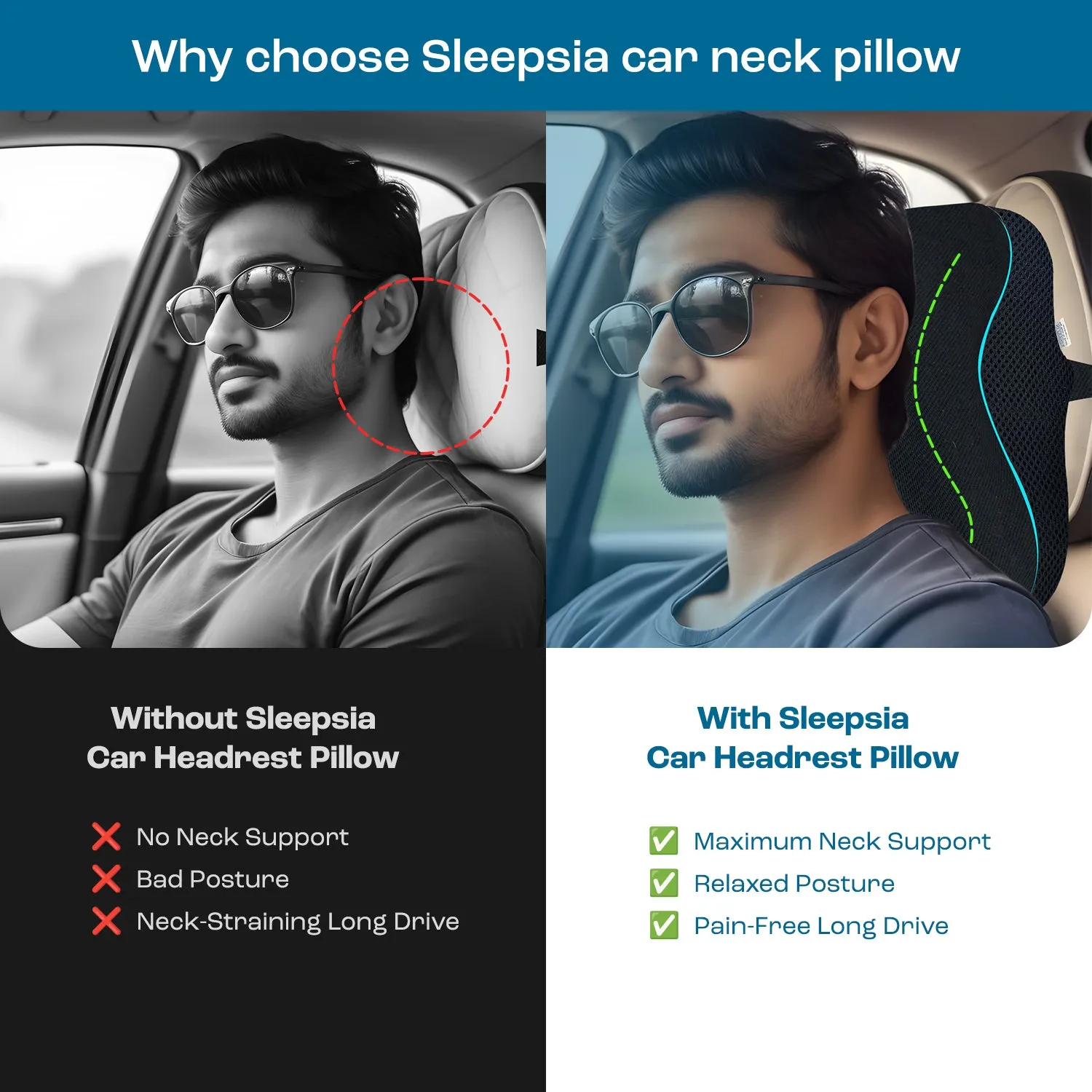 Car Neck Rest Memory Foam Pillow