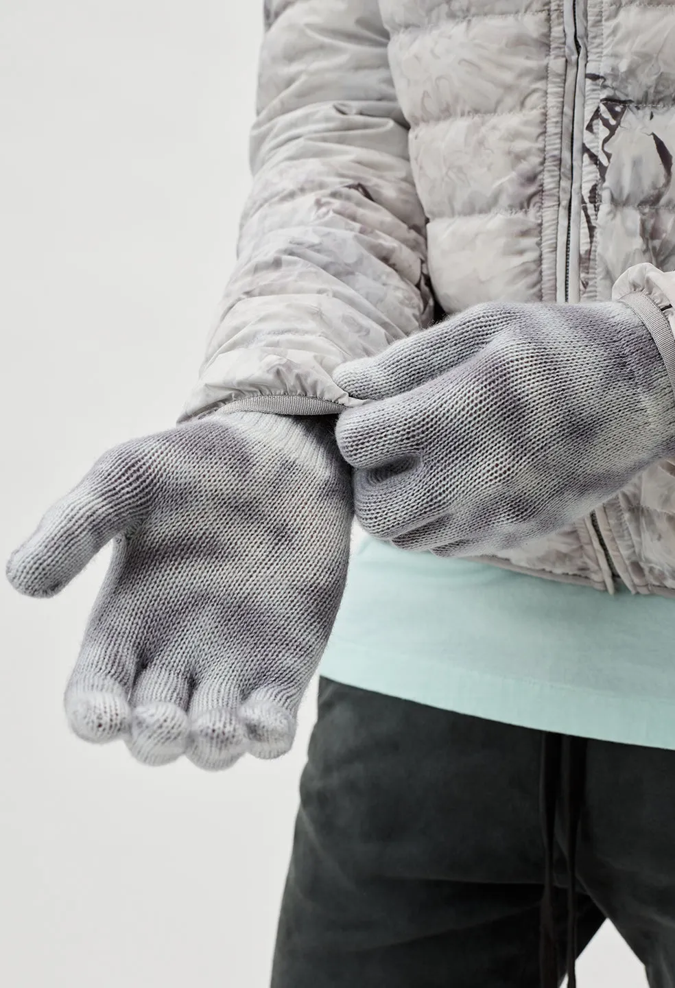 Cashmere Blend Gloves / Sage Tie Dye