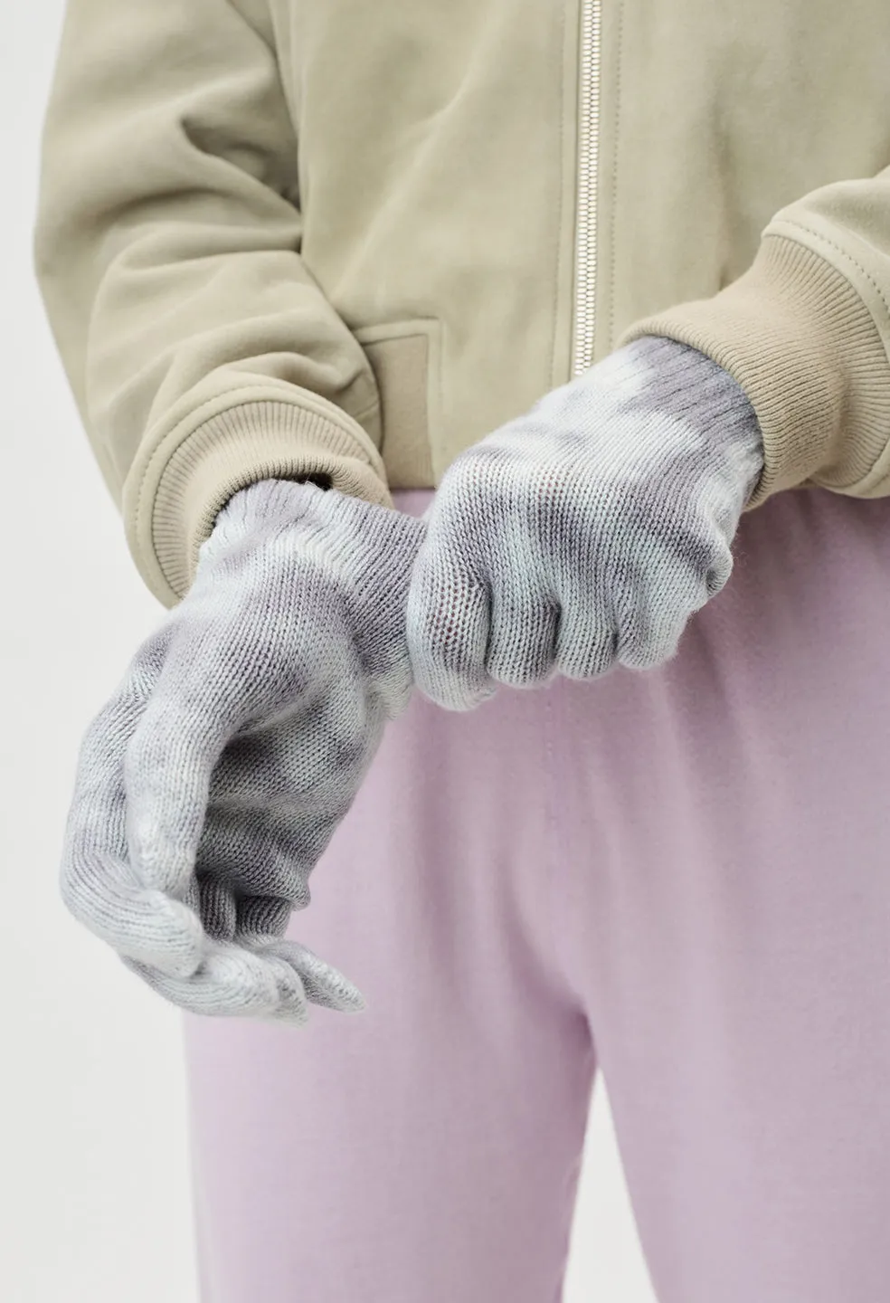 Cashmere Blend Gloves / Sage Tie Dye