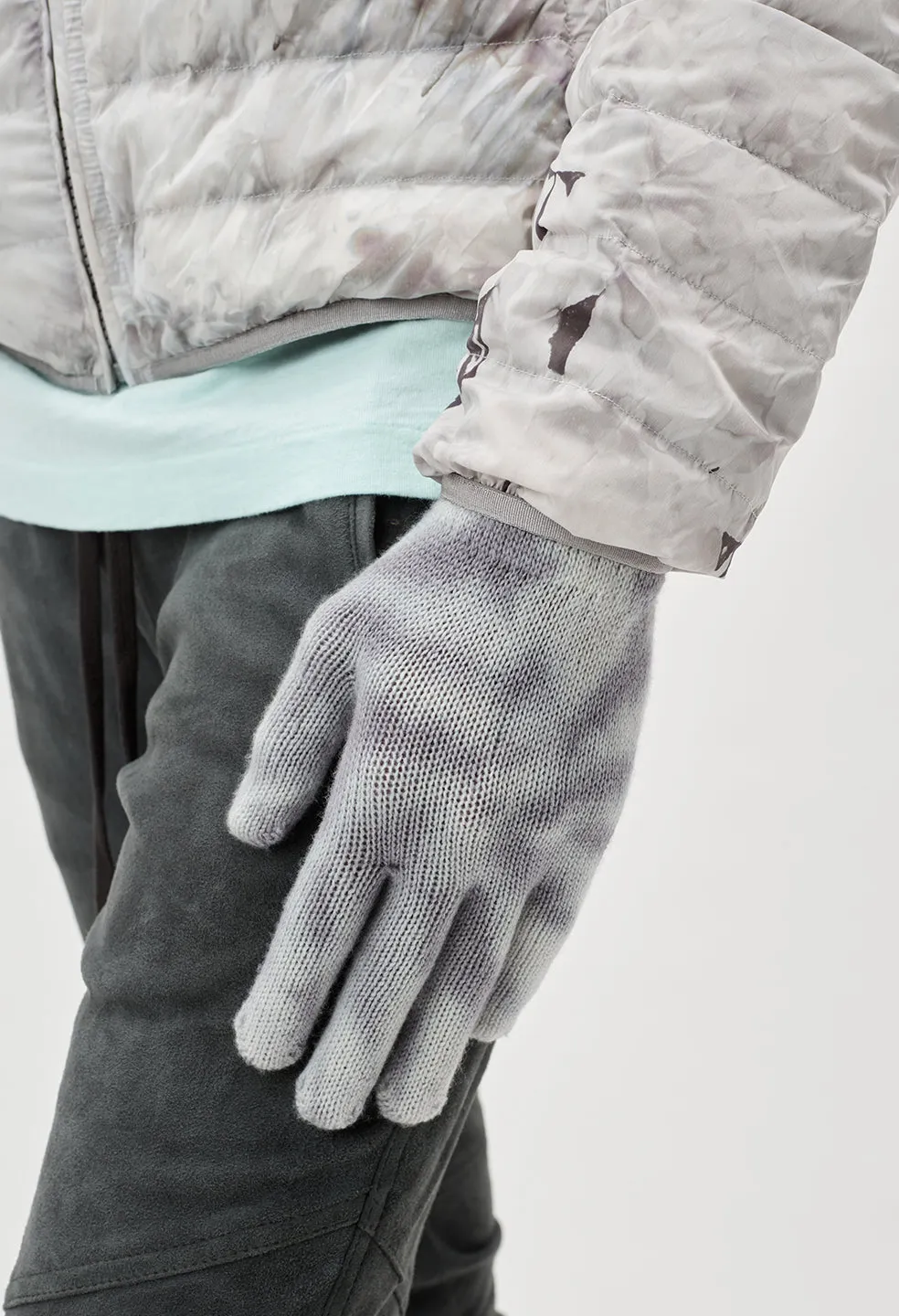 Cashmere Blend Gloves / Sage Tie Dye