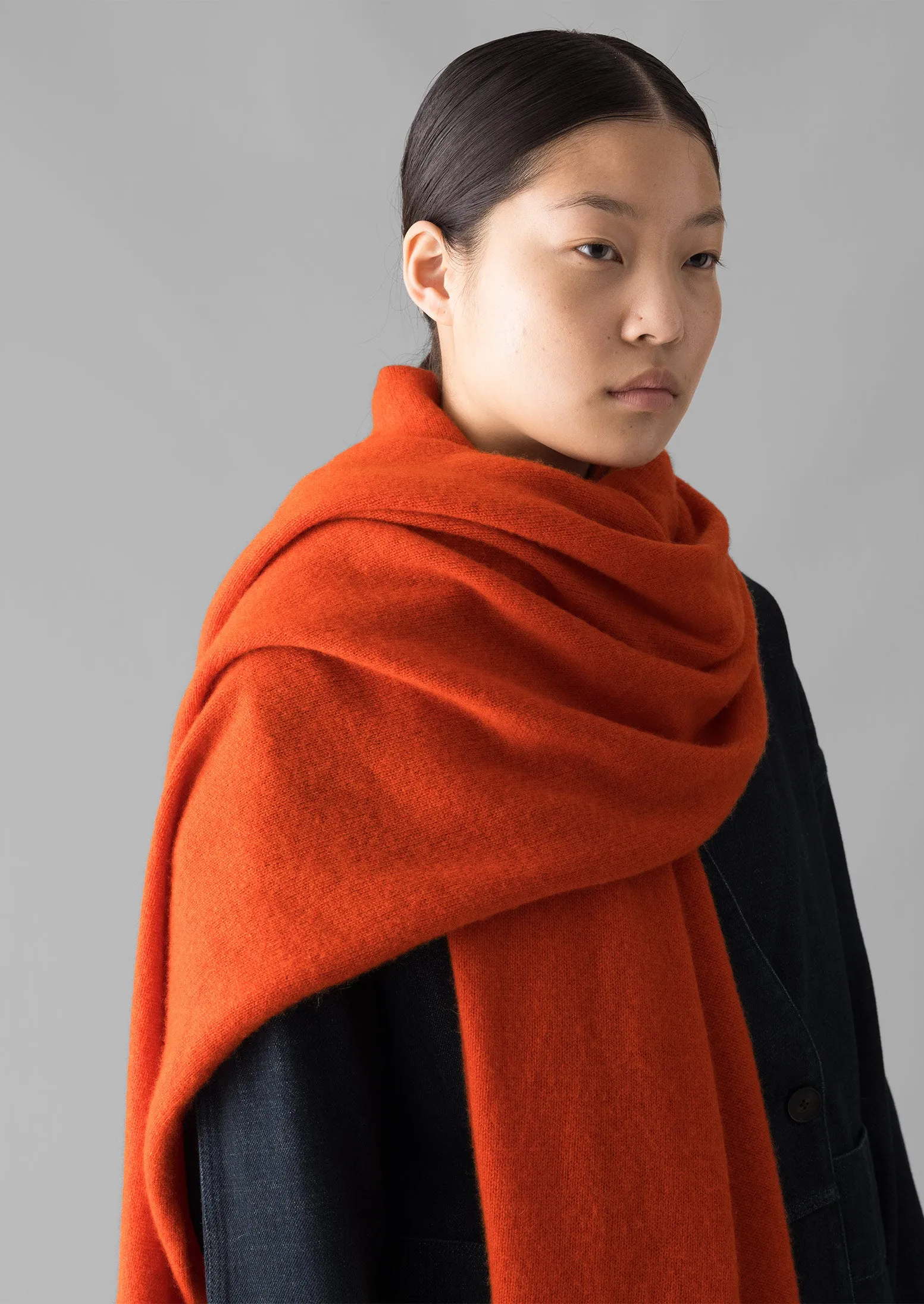 Luxurious Pumpkin Cashmere Wool Wrap Scarf