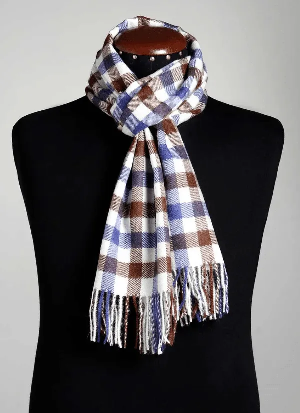 Checkered Baby Alpaca Scarf