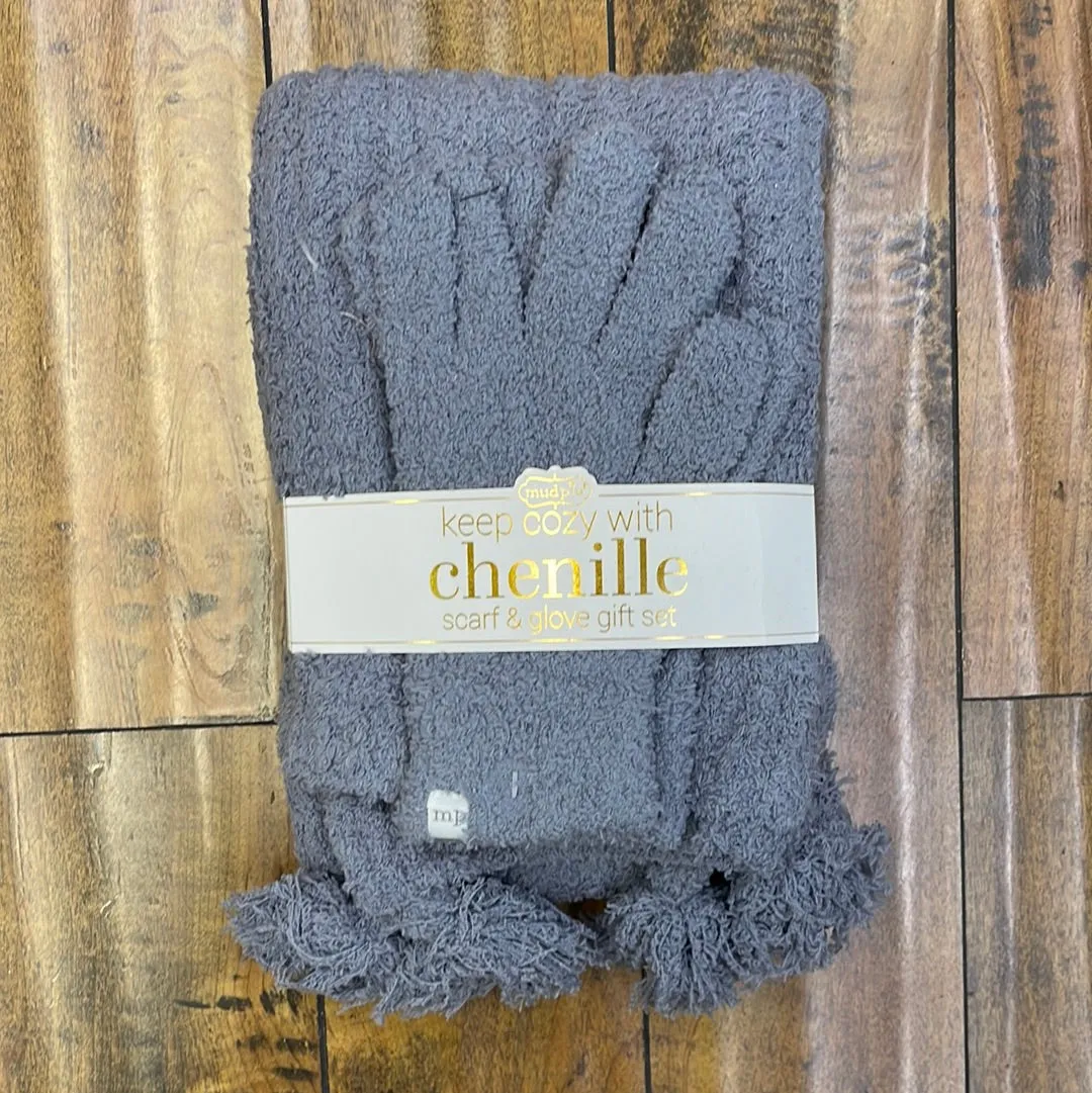 Chenille Glove and Scarf Set