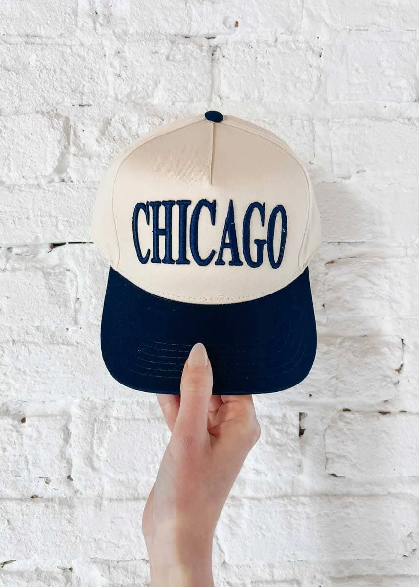 Chicago Puff Baseball Cap - Navy