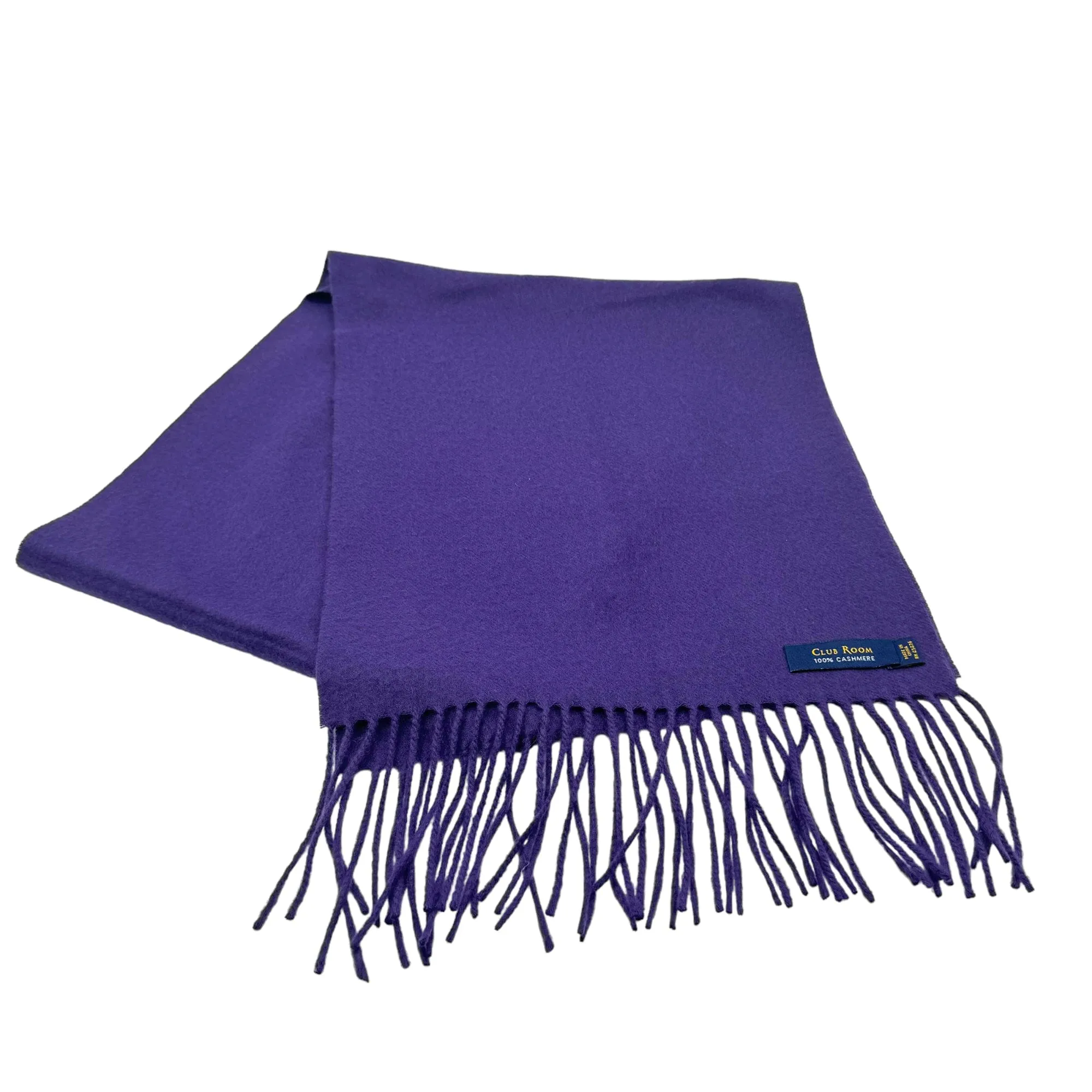 CLUB ROOM by MACY's Cashmere Fringe Scarf - Dark Purple