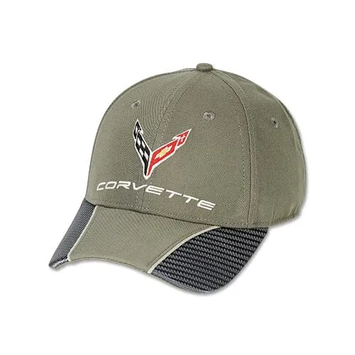 Corvette Carbon Fiber Contrast Baseball Hat -Gray