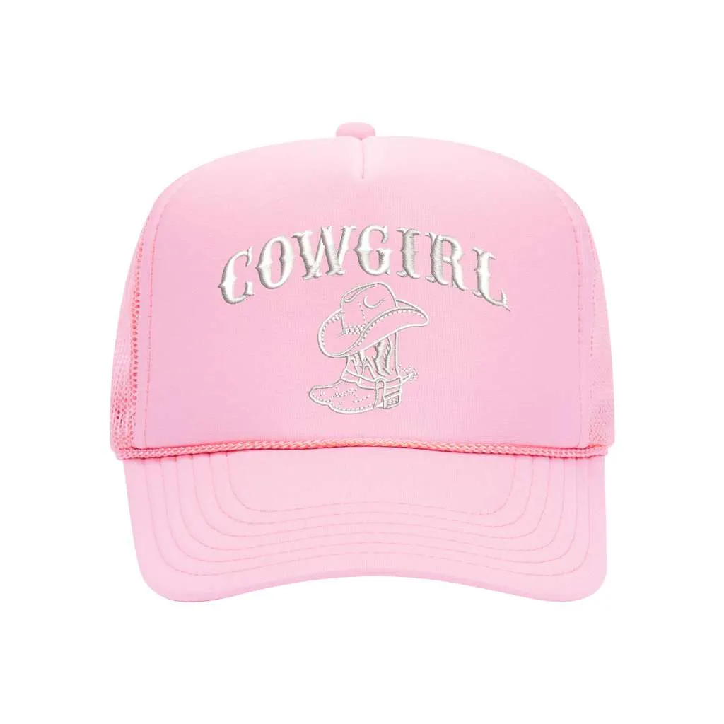 Cow Girl With Boots Foam Trucker Hat