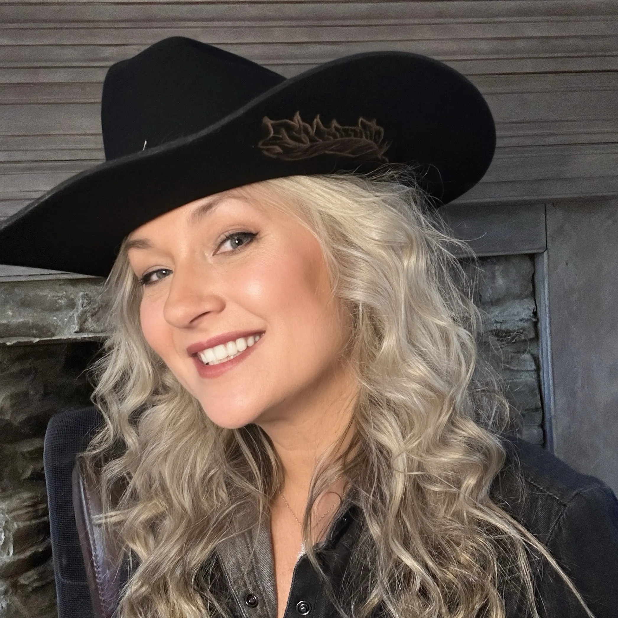 Custom Burned Cowboy Hat- Black - Bourbon Cowgirl