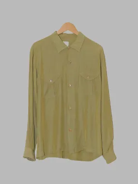 Dezert 1990s green rayon-nylon double pocket shirt - M L