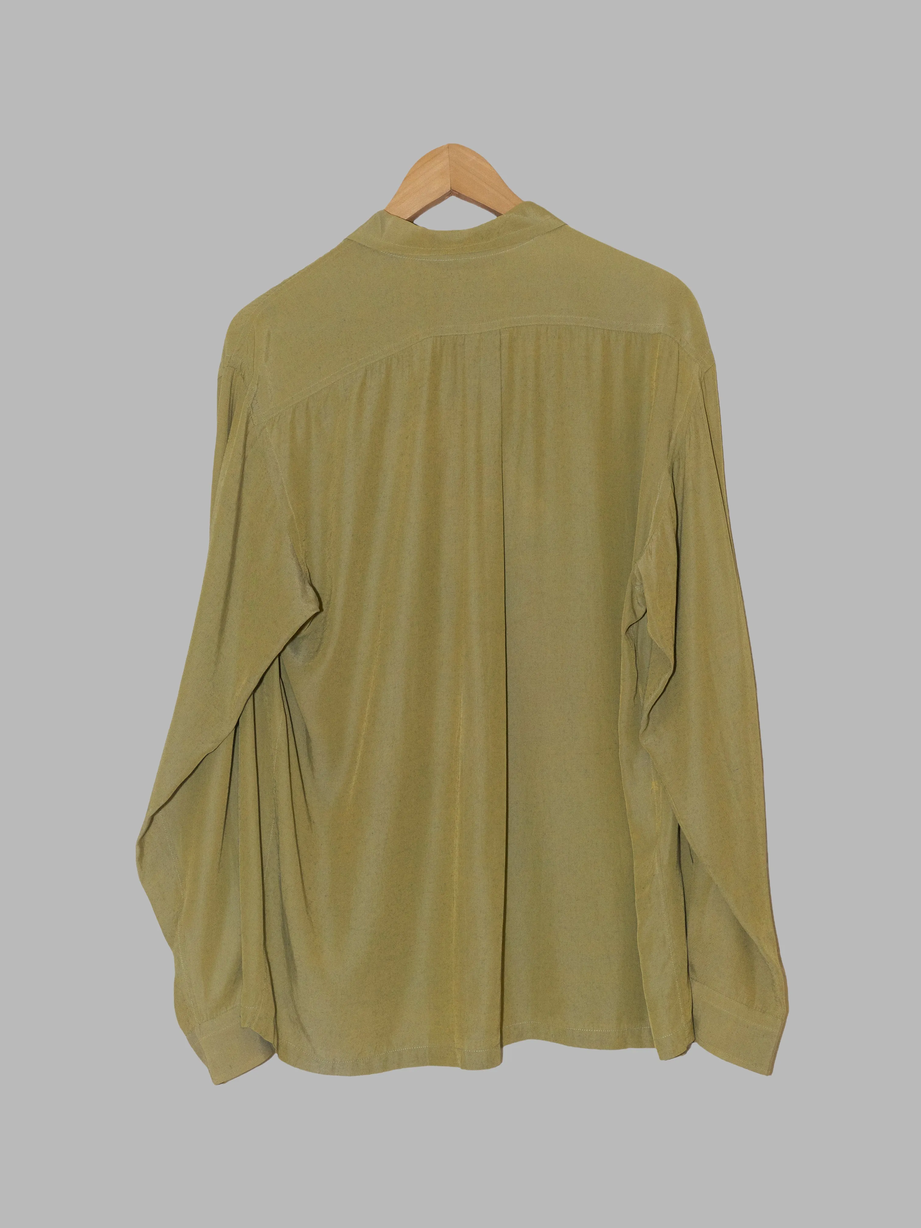 Dezert 1990s green rayon-nylon double pocket shirt - M L