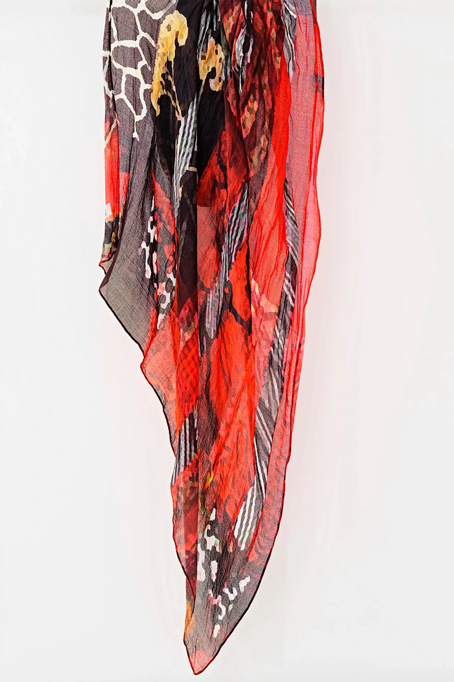 Dolcezza Scarf 73905 - Black/Red Quilt