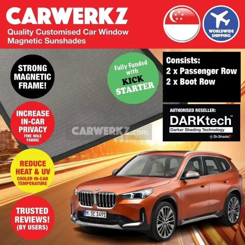 Dr Shadez DARKtech BMW X1 2022-Current 3rd Generation (U11) Germany SUV Customised Window Magnetic Sunshades