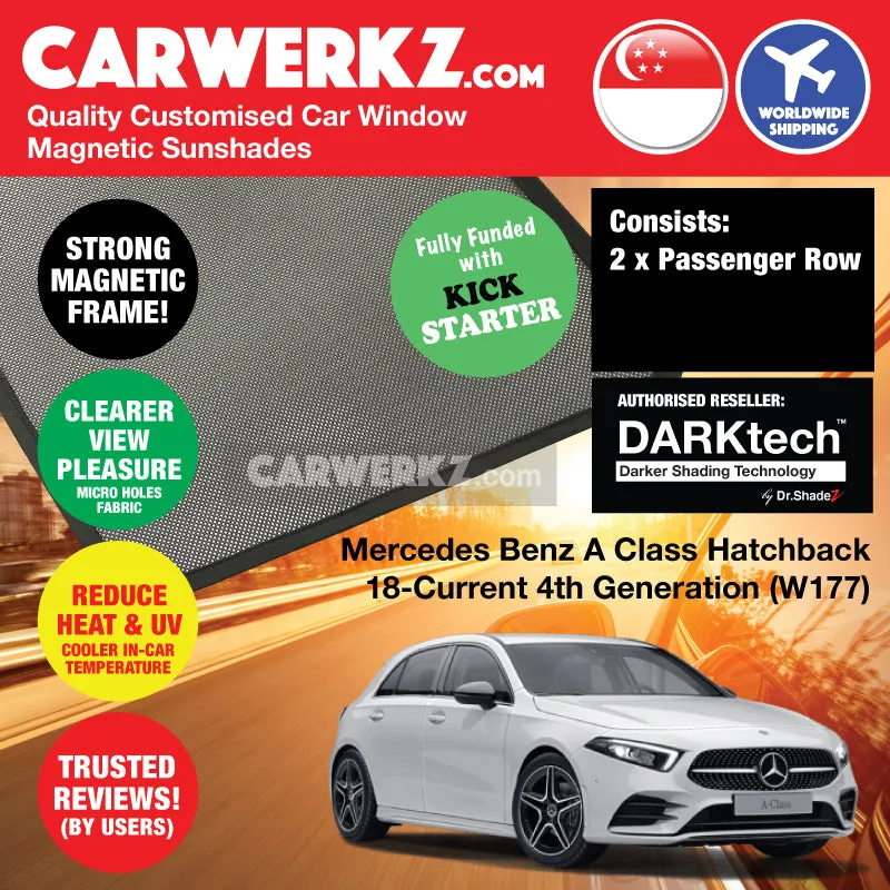 Dr Shadez DARKtech Mercedes Benz A Class Hatchback 2018-Current 4th Generation (W177) Germany Hatchback Customised Window Magnetic Sunshades