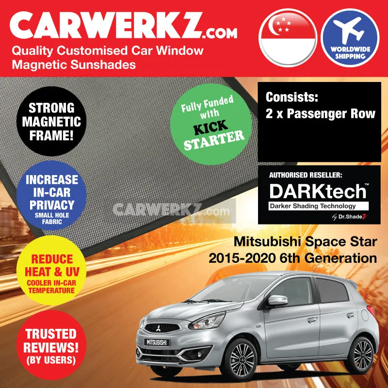 Dr Shadez DARKtech Mitsubishi Space Star Mirage ES 2015-2020 6th Generation Japan Hatchback Customised Magnetic Sunshades