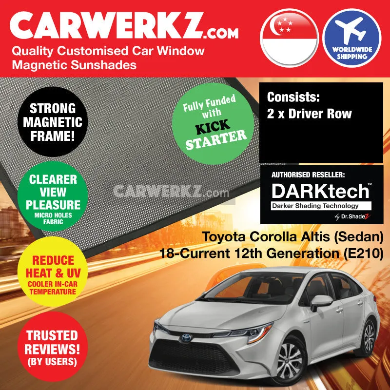 Dr Shadez DARKtech Toyota Corolla Altis 2018-Current 12th Generation (E210) Japan Sedan Customised Window Magnetic Sunshades