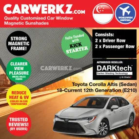 Dr Shadez DARKtech Toyota Corolla Altis 2018-Current 12th Generation (E210) Japan Sedan Customised Window Magnetic Sunshades