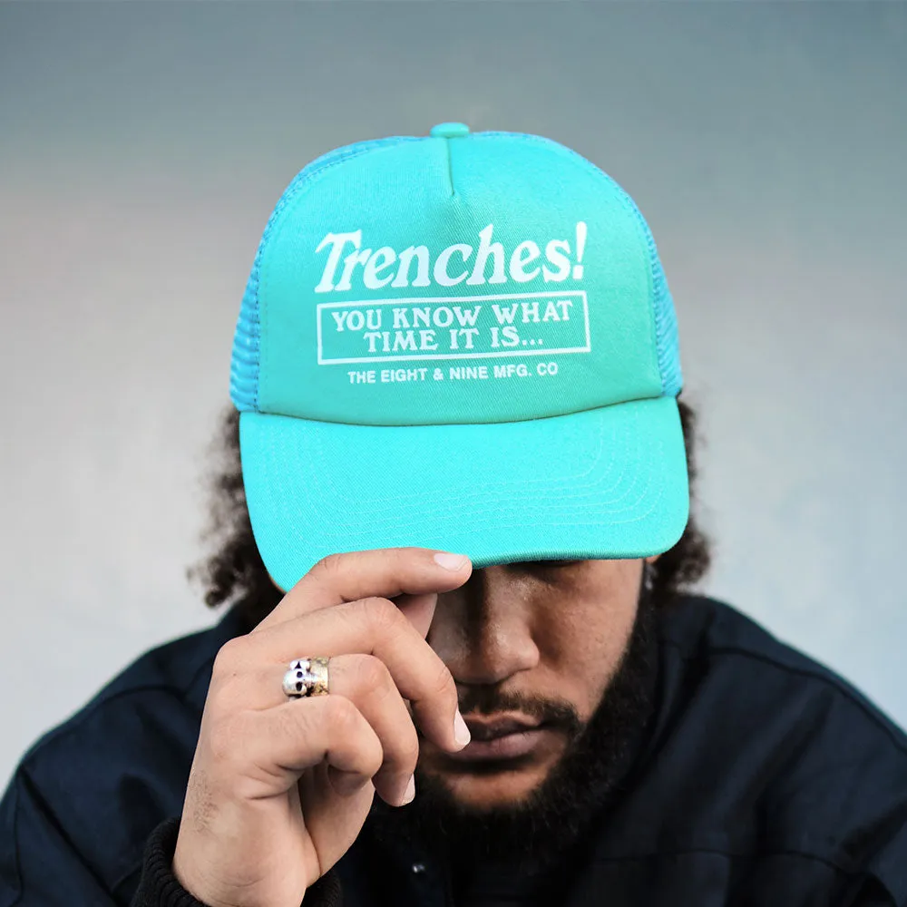 Drowning Man Trucker Hat Teal